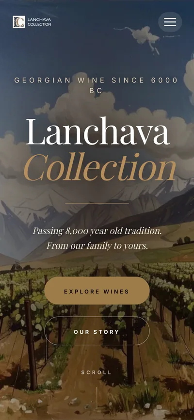Lanchava Collection website on a phone